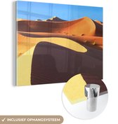 MuchoWow® Glasschilderij 160x120 cm - Schilderij acrylglas - Zandduinen in de Sahara Woestijn - Foto op glas - Schilderijen