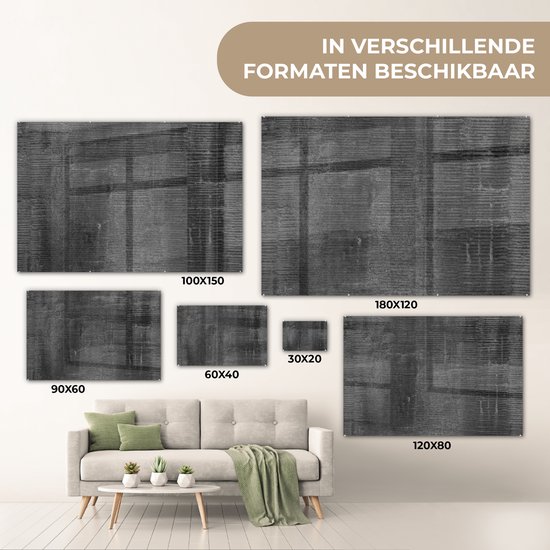 MuchoWow® Peinture sur verre 180x120 cm - Peinture sur verre acrylique - Béton - Grijs - Mur - Motifs - Photo sur verre - Peintures