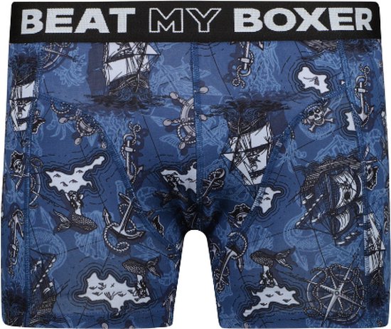 Boxer Homme Beat My Boxer - Katoen Élastique - Imprimé Pirates - Taille XXL