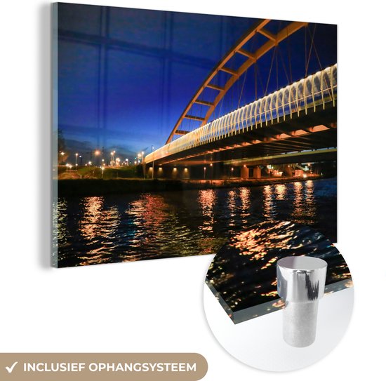 Pont sur le Rhin dans la ville néerlandaise d'Utrecht Plexiglas 180x120 cm - Tirage photo sur Glas (décoration murale plexiglas) XXL / Groot format!