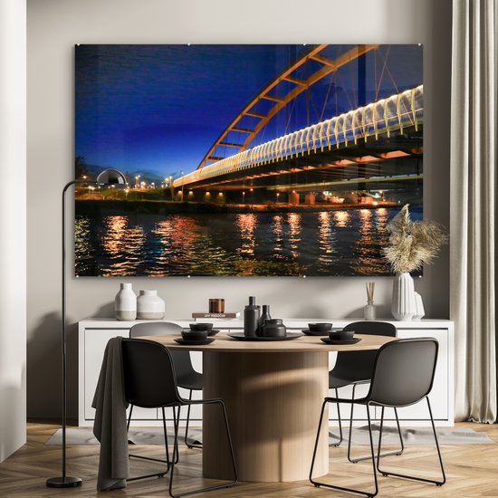 Pont sur le Rhin dans la ville néerlandaise d'Utrecht Plexiglas 180x120 cm - Tirage photo sur Glas (décoration murale plexiglas) XXL / Groot format!