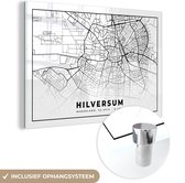 MuchoWow® Glasschilderij 60x40 cm - Schilderij acrylglas - Kaart - Nederland - Hilversum - Foto op glas - Schilderijen