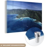 MuchoWow® Glasschilderij 60x40 cm - Schilderij acrylglas - Caribisch eilandkust fotoprint - Foto op glas - Schilderijen