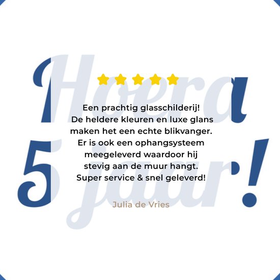 MuchoWow® Peinture sur verre 60x40 cm - Peinture sur verre acrylique - Anniversaire - 5 ans - Bloem - Photo sur verre - Peintures