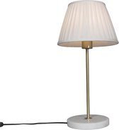 QAZQA kaso - Retro Tafellamp met kap - 1 lichts - H 500 mm - Wit - Woonkamer | Slaapkamer | Keuken