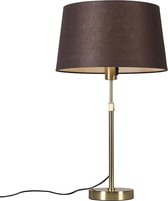 QAZQA Parte - Lampe de table avec abat-jour - 1 lumière - H 700 mm - Or/ laiton