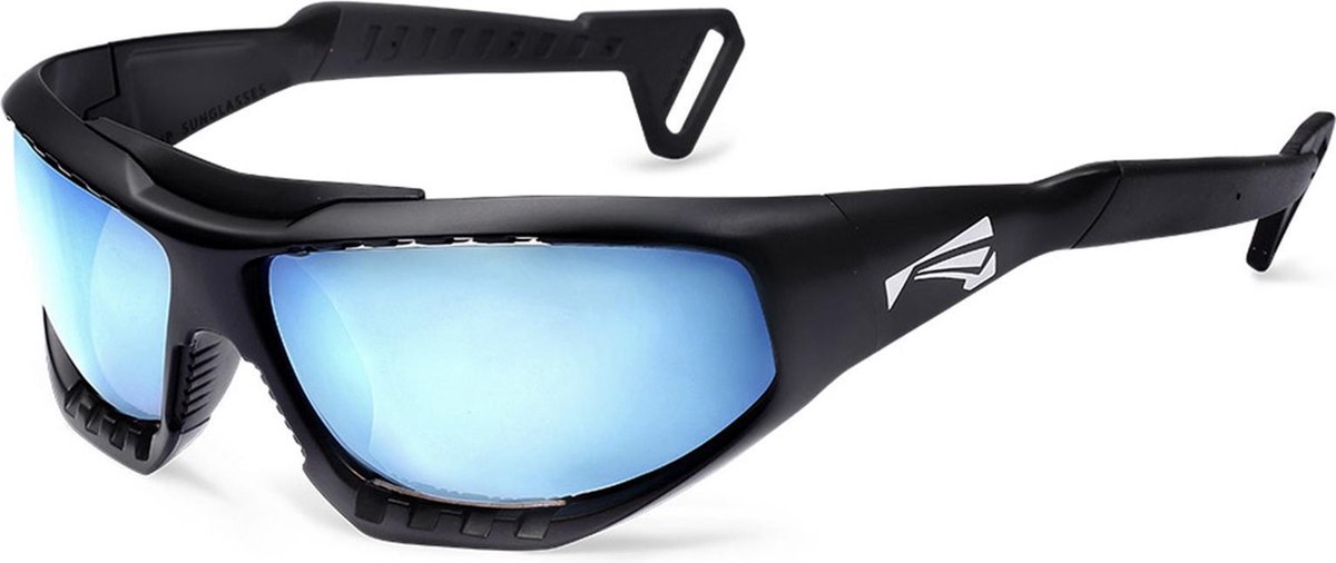 LiP Surge Watersport Zonnebril - Matt Black - VIVIDE Ice Blue