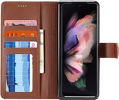 Geschikt voor LC.IMEEKE Samsung Galaxy Z Fold 4 Portemonnee Book Case Hoesje Bruin