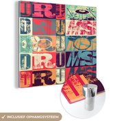 MuchoWow® Peinture sur verre - Coloré - Musique - Percussions - 90x90 cm - Peintures sur verre acrylique - Photo sur Glas