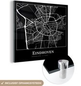 MuchoWow® Glasschilderij 50x50 cm - Schilderij acrylglas - Plattegrond - Eindhoven - Kaart - Stadskaart - Foto op glas - Schilderijen