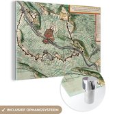 Plan de la ville ancienne et historique de Maastricht Plexiglas - Carte 180x120 cm - Tirage photo sur Glas (décoration murale plexiglas) XXL / Groot format!