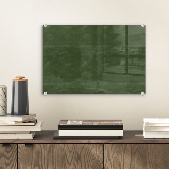 MuchoWow® Peinture sur verre 30x20 cm - Peinture sur verre acrylique - Cuir - Vert - Peau d'animal - Photo sur verre - Peintures