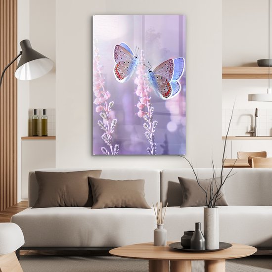 Peinture sur verre - Photo sur verre - Papillon - Lavande - Fleurs - Soleil  - Insectes... | bol.com