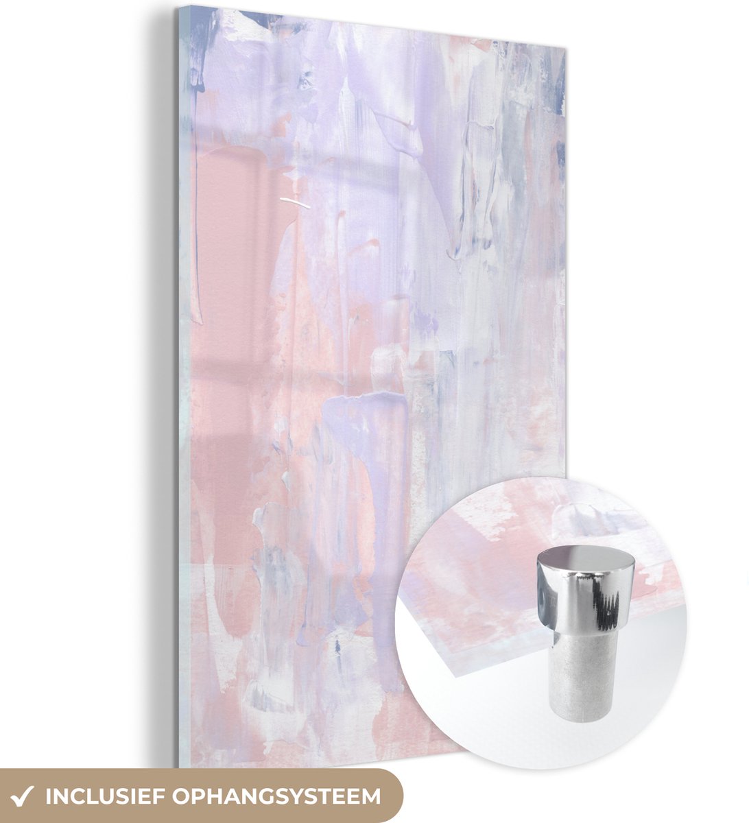 MuchoWow® Glasschilderij 120x180 cm - Schilderij acrylglas - Verf - Pastel - Design - Foto