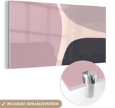 MuchoWow® Glasschilderij 120x60 cm - Schilderij acrylglas - Pastel - Design - Minimalisme - Foto op glas - Schilderijen