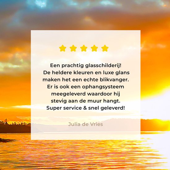 Peinture sur verre - Peinture sur verre - Coucher de soleil - Arbres - Mer - Photo sur verre - Décoration de chambre - Décoration murale nature - Verre acrylique - 60x80 cm - Peintures de salon