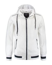 L&S nylon jacket met capuchon unisex wit - S