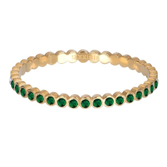 Small Circle Stone Emerald - iXXXi - Vulring 2 mm - Goud