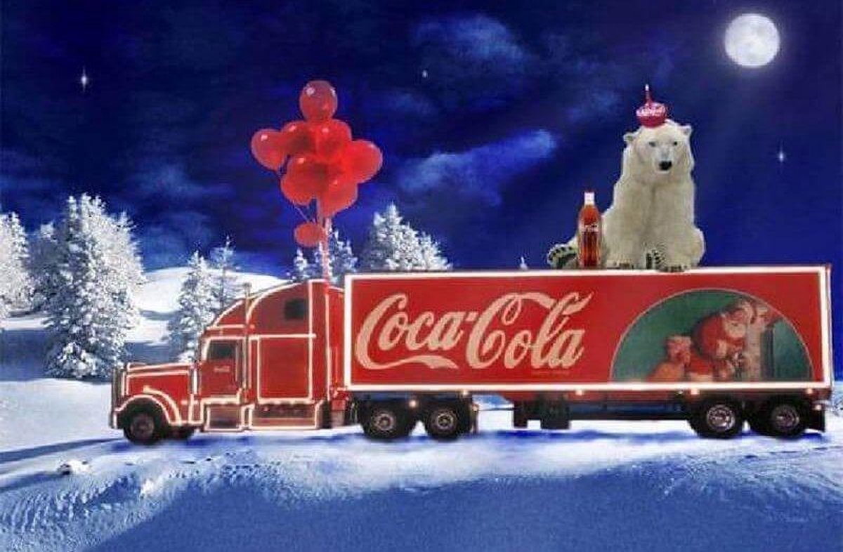 Diamond Painting Coca Cola kerst truck 40x60cm. (Volledige bedekking