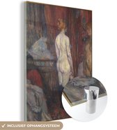 MuchoWow® Glasschilderij 120x160 cm - Schilderij acrylglas - Woman before a mirror - Schilderij van Henri de Toulouse-Lautrec - Foto op glas - Schilderijen