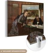 MuchoWow® Glasschilderij 40x30 cm - Schilderij acrylglas - Sulking - Schilderij van Edgar Degas - Foto op glas - Schilderijen