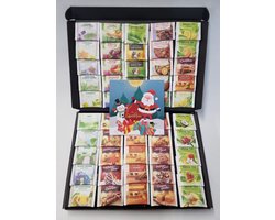 Thee Proeverij Pakket | Theepakket met 50 verschillende theesmaken met Mystery Card 'Merry Christmas' met persoonlijke (video)boodschap | Verjaardag | Sinterklaas | Kerstpakket | Vaderdag | Moederdag | Jubileum | Valentijnsdag