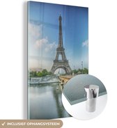 MuchoWow® Glasschilderij 20x30 cm - Schilderij acrylglas - De Eiffeltoren in Parijs - Foto op glas - Schilderijen