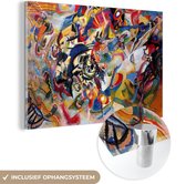 MuchoWow® Glasschilderij 120x80 cm - Schilderij acrylglas - Compositie 7 - schilderij van Wassily Kandinsky - Foto op glas - Schilderijen