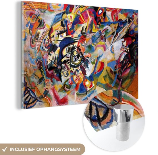 Glasschilderij - Compositie 7 - schilderij van Wassily Kandinsky - Plexiglas Schilderijen