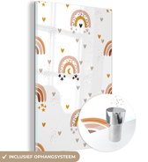 MuchoWow® Peinture sur verre 120x180 cm - Peinture acrylique sur verre - Motif - Hartjes - Arc-en-ciel - Photo sur verre - Peintures