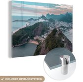 MuchoWow® Glasschilderij 180x120 cm - Schilderij acrylglas - Bergen - Rio de Janeiro - Brazilië - Foto op glas - Schilderijen