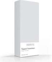 Romanette Luxe Katoen Topper Hoeslaken - Lits-jumeaux Extra Lang (160x220 cm) - Grijs