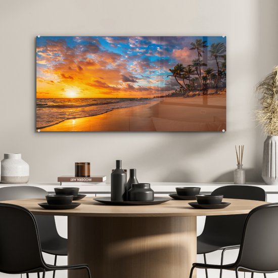 Peintures en plexiglas - Tropical - Plage - Soleil - 80x40 cm