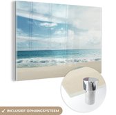 MuchoWow® Glasschilderij 180x120 cm - Schilderij acrylglas - Strand - Zee - Zomer - Foto op glas - Schilderijen