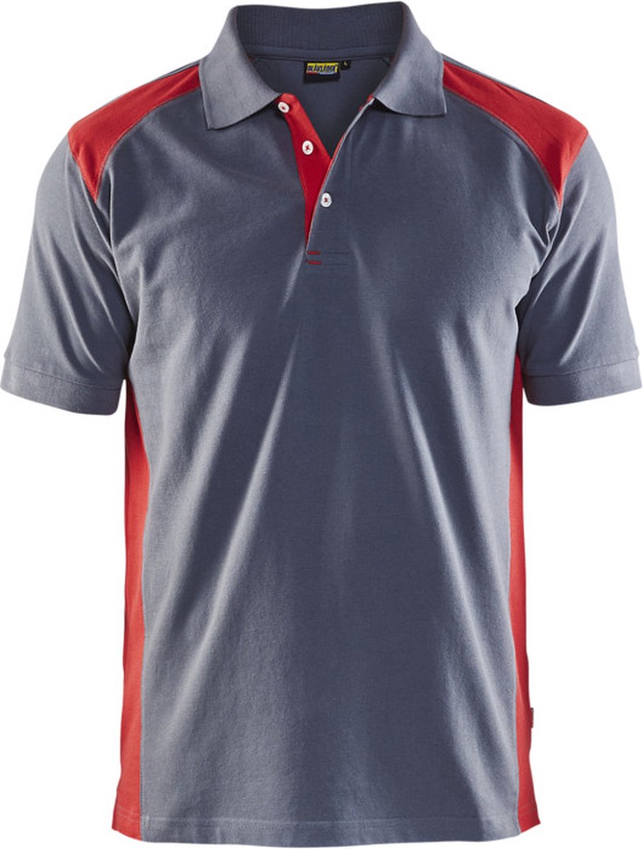 Blaklader Poloshirt piqué 3324-1050 - Grijs/Rood - XS