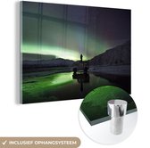 MuchoWow® Peinture sur verre - Islande - Aurores boréales - Vert - 60x40 cm - Peintures sur verre acrylique - Photo sur Glas