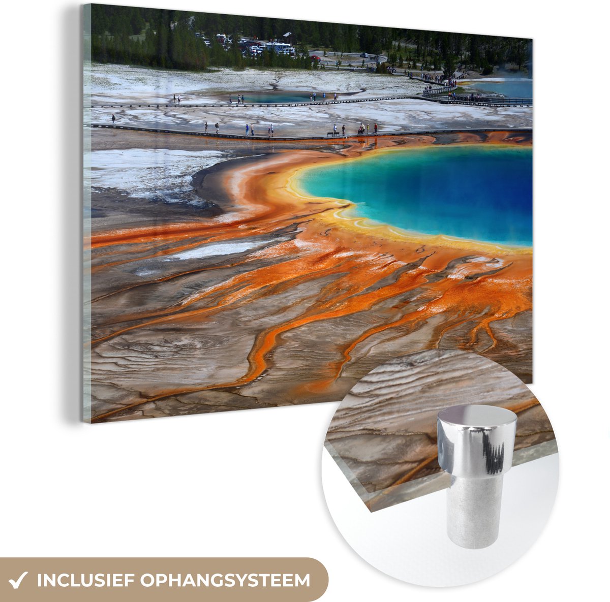 ® Glasschilderij 30x20 cm - Schilderij acrylglas - Geiser - Park - USA - Amerika - Landsch