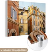 MuchoWow® Glasschilderij 60x40 cm - Schilderij acrylglas - Straat - Rome - Architectuur - Italië - Foto op glas - Schilderijen