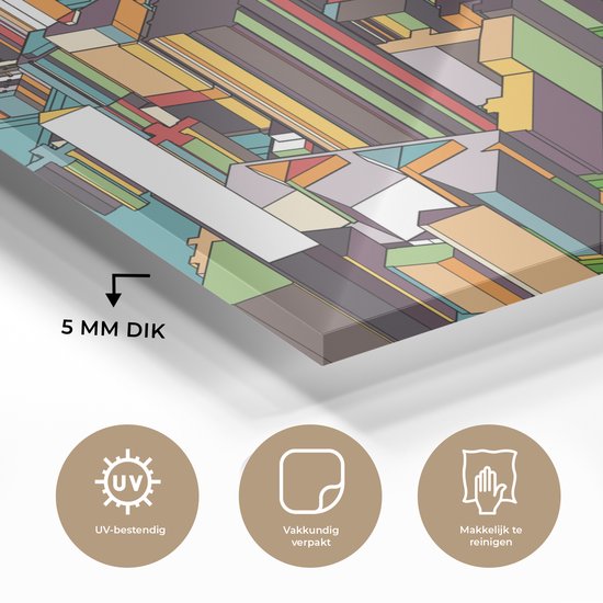 MuchoWow® Peinture sur verre 90x60 cm - Peinture sur verre acrylique - Illustration parc central - Photo sur verre - Peintures