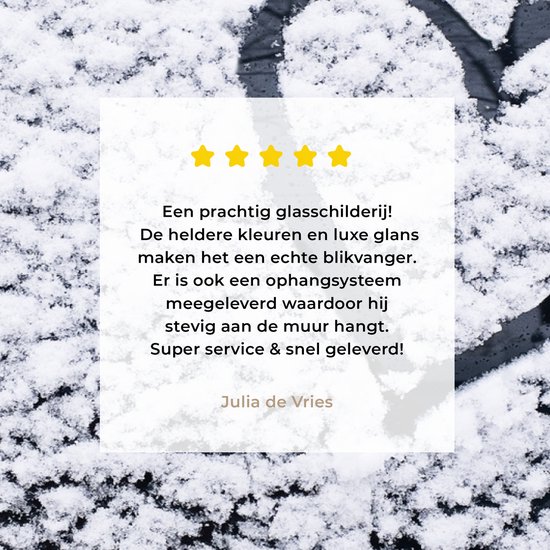 ® Glasschilderij 120x80 cm - Schilderij acrylglas - Hartje in sneeuw - Foto op glas - Muurdecoratie woonkamer - Wanddecoratie slaapkamer - Schilderijen