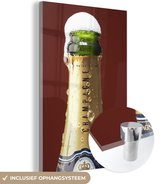 Peinture sur Verre - Bouteille de Champagne Débordante - 60x90 cm - Peintures sur Verre Peintures - Photo sur Glas