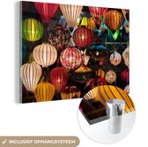 MuchoWow® Glasschilderij 30x20 cm - Schilderij acrylglas - Lampionnen - Foto op glas - Schilderijen