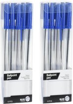 Balpennen set - 20x - schrijfmaterialen - kleur blauw - kantoorartikelen