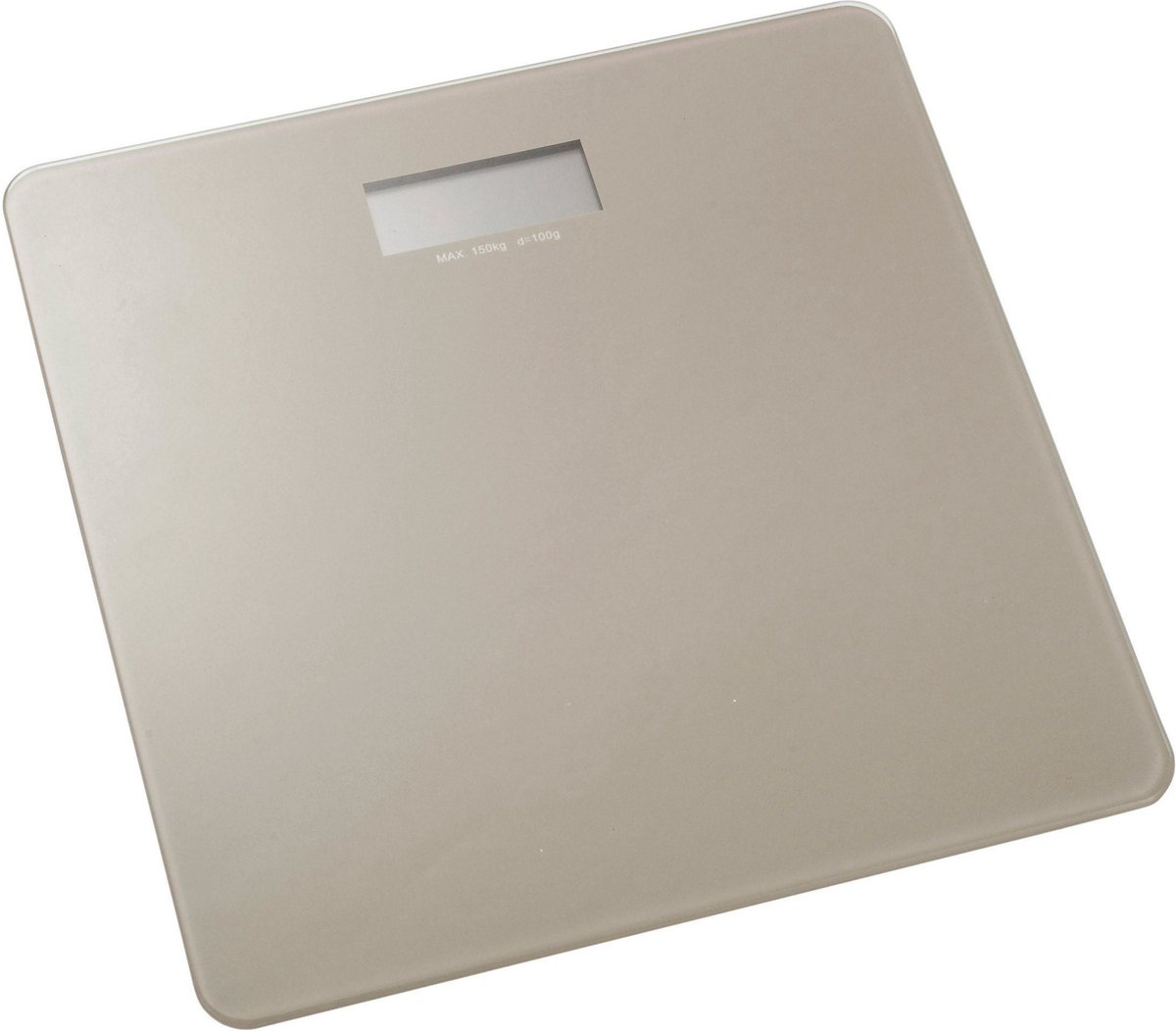 MSV Personen weegschaal - taupe - glas - 30 x 30 cm - digitaal - personenweegschalen