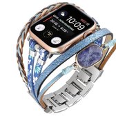 Apple Watch Bracelet montre bohème style indien 38/40/41 mm cuir et perles