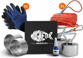 Magnetar Terror en Beast Vismagneet - Complete Magneetvissen Set - 1000 en 1400 kg Allround Neodymium Vis Magneet - 20m Magneetvis Touw - Waterdichte Handschoenen