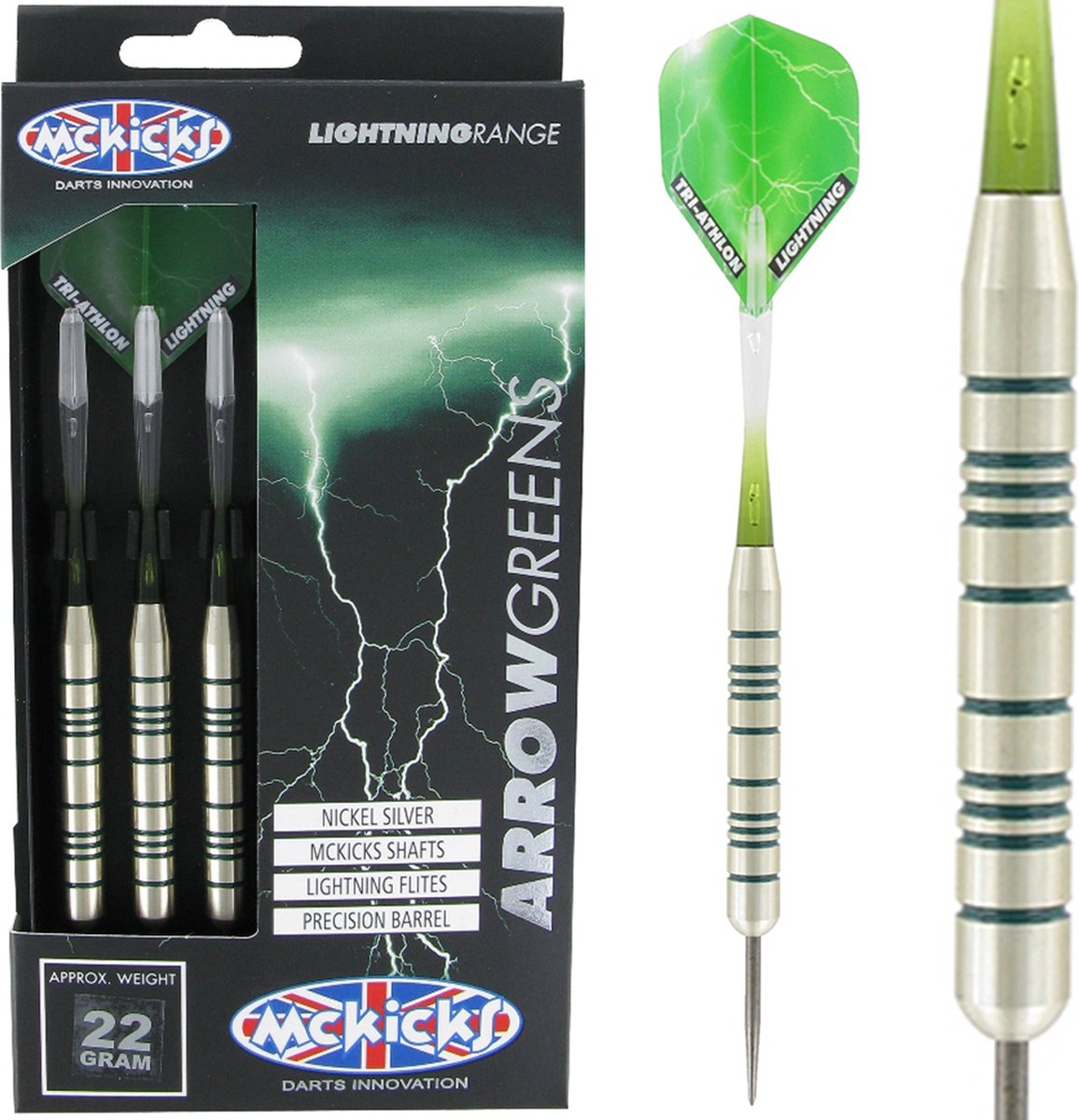 McKicks Arrow Greens Silver 22 gram - Dartpijlen - 22 Gram