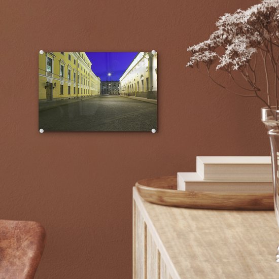 Le musée de l'Ermitage le soir Plexiglas 30x20 cm - petit - Tirage photo sur Glas (décoration murale plexiglas)