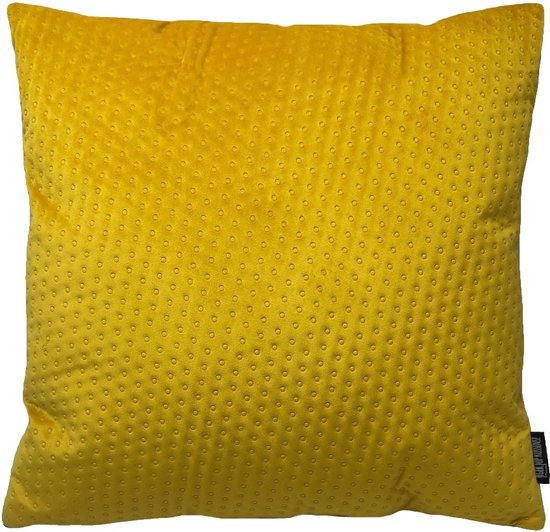 Sierkussen Yellow Button Velvet | 45 x 45 cm | Velvet/Polyester
