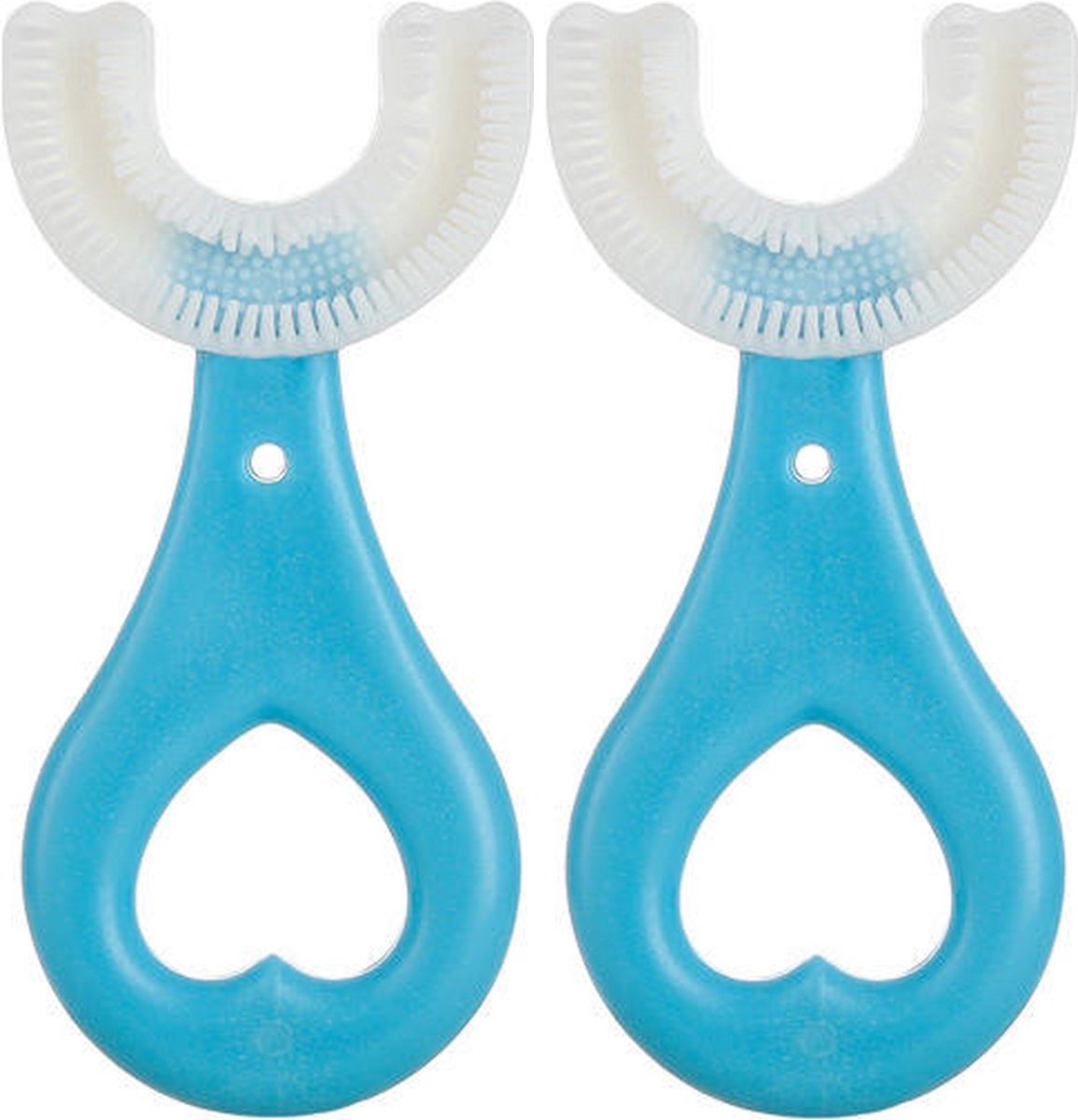 Tandenborstel kind- u vormige tandenborstel kind - 2 stuks- 2 tot 6 jaar-Zachte silliconen-Baby tandenborstel-Tandenborstel baby en peuter - U-Vormig - 360 graden
